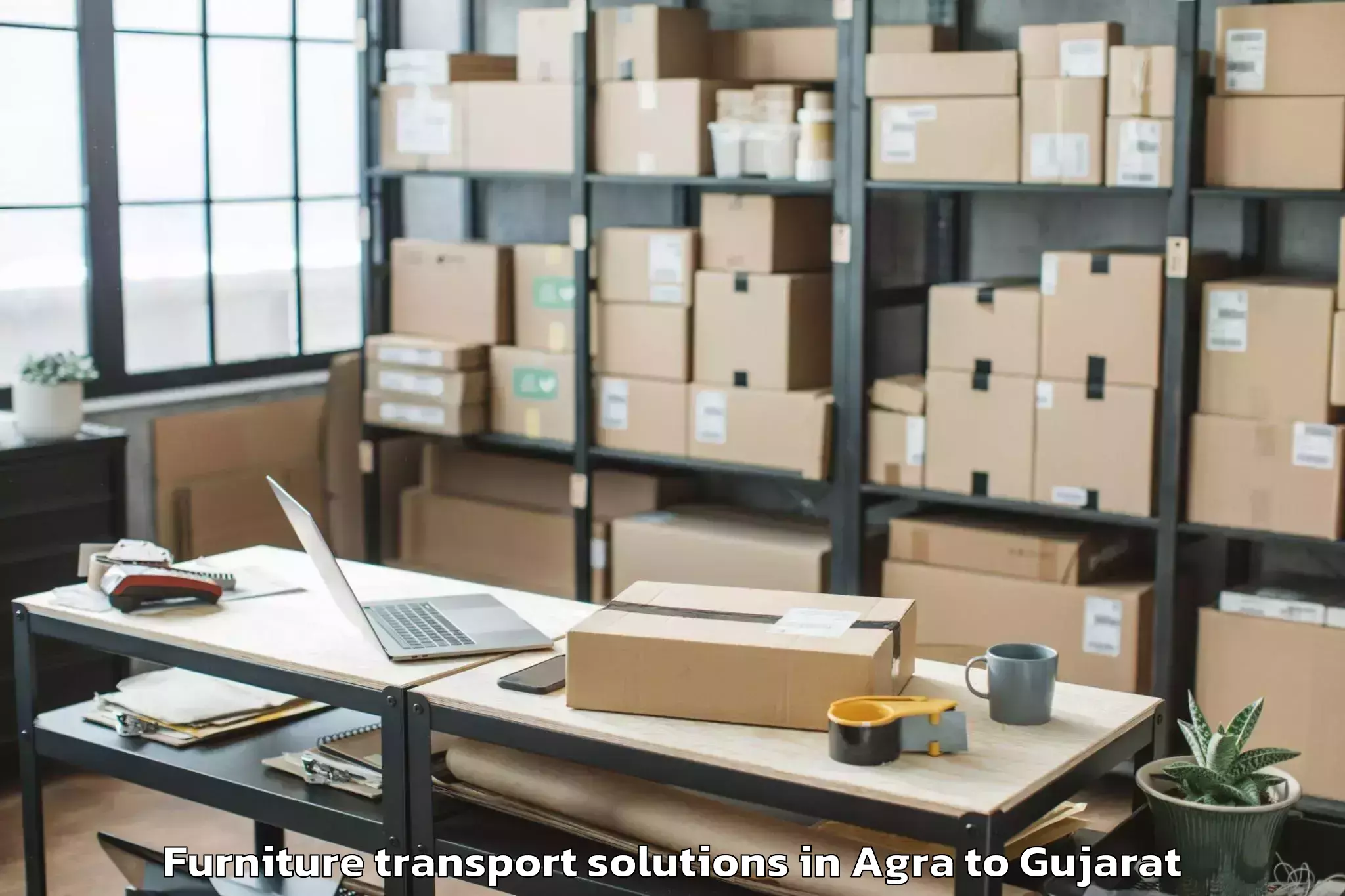 Trusted Agra to Sidhpur Furniture Transport Solutions